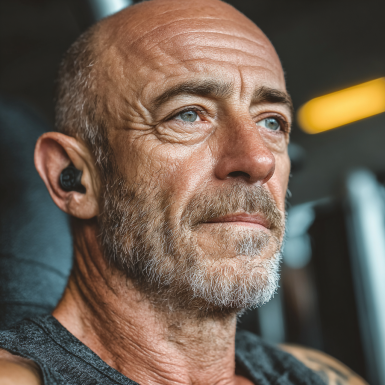 Літня жінка виконує йогу на природі